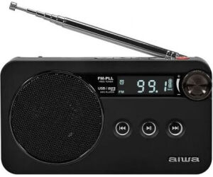 Radio Portátil Aiwa RS-77PLLBK/ con Batería/ Negra