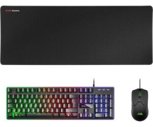 Pack Gaming Mars Gaming MCPX/ Teclado H-MECH  + Ratón Óptico + Alfombrilla/ Negro