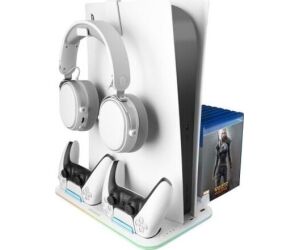 Soporte Multifunción RGB para PS5 Mars Gaming MPS5-B2/ Blanco