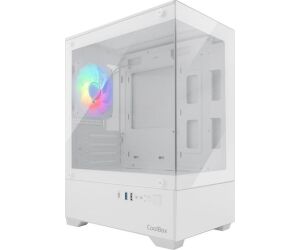 Caja ordenador gaming coolbox gm200 vision lite matx argb cristal templado blanco