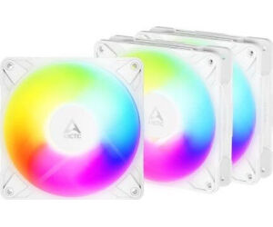 Pack de 3 Ventilador Arctic P12 Pro Reverse A-RGB/ 12cm/ Blanco