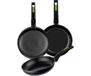 Pack 3 Sartenes Monix Green M481241/ Ø18cm/ Ø22cm/ Ø26cm/ Aluminio forjado