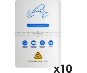 Laminas de fijacion qcharx hidrogel hd hibrida mediante ultravioleta uv pack 10 ud para qx1