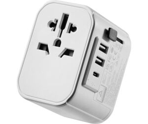 Adaptador De Viaje Ewent 2 Puertos Usb Y Tipo-c Usa/uk/aus/china