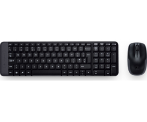 Teclado + mouse logitech mk220 wireless inalambrico negro portugues