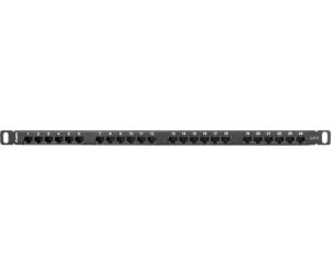 Patch panel lanberg cat.6 utp 24 puertos 0.5u rack 19 negro