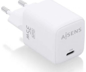 Cargador de Pared GaN Aisens ASCH-35W1P016-W/ 1xUSB Tipo-C/ 35W