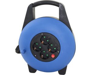 Regleta alargadera enrollacables 4 tomas -  15m -  16a -  250v -  3x1.5mm -  color azul