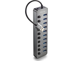 Hub USB NGS IHUB10/ 10xUSB 3.0/ Gris