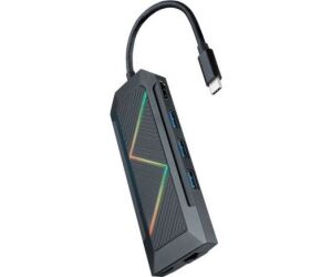 Docking USB Tipo-C Nanocable 10.16.0801/ 3xUSB/ 1xUSB Tipo-C PD/ 1xHDMI/ 1xRJ45/ 1xLector Tarjetas SD TF