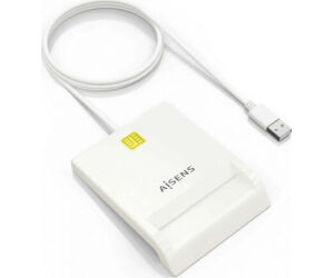 Lector de DNI y Tarjetas Aisens ASCR-SN07-W/ USB 2.0/ Blanco