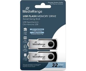 Pendrive 32gb Usb 2.0 Mediarange 2 Pack