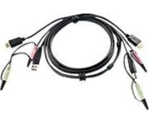 Aten 2L-7D02UH cable para video, teclado y ratón (kvm) 1,8 m Negro