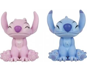 Pack de 2 figuras flocadas enesco disney stitch y angel beso