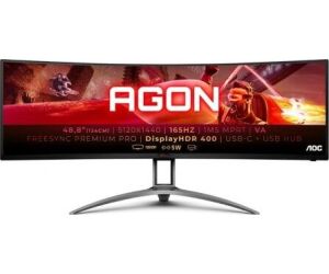 Monitor Gaming Ultrapanorámico Curvo AOC Agon AG493UCX2 48.8"/ Dual QHD/ 1ms/ 165Hz/ VA/ Multimedia/ Negro