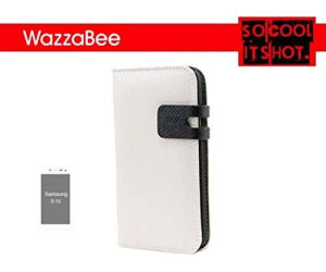 Funda Wazzabee Para Samsung S Iv Polipiel, Marco Int. Plastico,cierre Magnetico,blanco (wb-s4-wp-wh)
