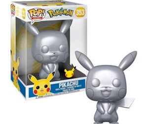 Funko pop jumbo pokemon s6 pikachu plateado efecto metalico 10 pulgadas edicion especial exclusivo 59873