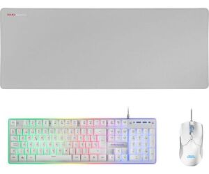 Pack Gaming Mars Gaming MCPX/ Teclado H-MECH  + Ratón Óptico + Alfombrilla/ Blanco
