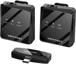 Micrófono Inalámbrico con Clip Vention NCBB0/ USB Tipo-C/ Incluye Receptor/ 2 unidades