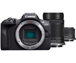 Camara reflex canon eos r100 + rf - s 18 - 45 is stm + rf - s 55 - 210 f5 - 7.1 is stm 24.1mpx negro