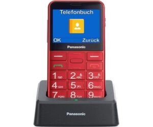 Telfono Mvil Panasonic KX-TU155EXRN para Personas Mayores/ Rojo