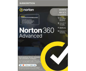 Antivirus norton 360 advanced 200gb español 1 usuario 10 dispositivos 1 año esd electronica