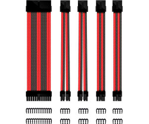 Kit de extension phoenix cables fuente de alimentacion 30cm 24 pines - 4 + 4 pines - 6 + 2 pines negro y rojo