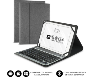 Funda con Teclado Subblim Keytab Pro Bluetooth para Tablets de 10.1"-10.8"/ Gris