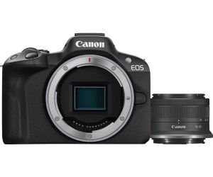 Camara reflex canon eos r50 black + rf - s 18 - 45 f4.5 - 6.3 is stm 24.2mpx negro