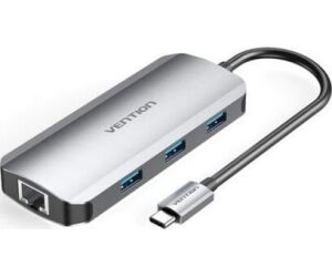Docking USB Tipo-C Vention TOHHB/ 1xHDMI 4K/ 3xUSB/ 1xRJ45/ 1xUSB Tipo-C PD/ Gris