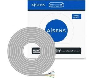 Bobina de Cable RJ45 UTP AWG23 CCA (Aleación) Aisens A135-0660 Cat.6/ 100m/ Gris