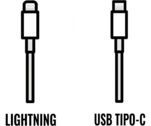Cable lightning a usb tipo c apple 1m - macho - macho - blanco