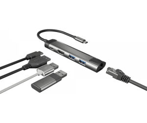 Adaptador 5 In 1 Usb-c Natec Fowler Go 2x Usb 3.0 Hub, Hdmi 4k, Usb-c Pd