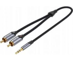 Cable Estéreo Vention BCNBH/ Jack 3.5 Macho - 2x RCA Macho/ 2m/ Gris