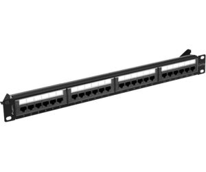 Patch panel lanberg 24 puertos 1u cat.6a utp 19 pulgadas negro