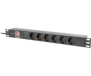 Regleta Lanberg 1u 16a Rack 19 6x Socket Schuko Negro 2m