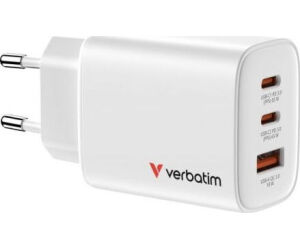 Cargador de Pared GaN Verbatim Essentials/ 2xUSB Tipo-C/ 1xUSB/ 65W