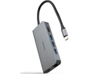Nanocable Hub 8en1 USB-A+HDMI+USB-C PD+RJ45+TF+SD