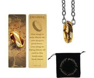 Pack regalo cinereplicas el señor de los anillos marcapaginas metal y anillo único
