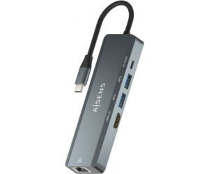 Hub Aisens 5 En 1 Usb-c A 1xhdmi 1xrj45 2xusb 1xpd 15cm