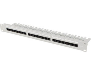 Patch Panel Lanberg 24 Puertos 1u 19" Cat.6 Utp Con Organizador Cables Gris