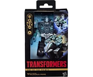 Figura hasbro transformers age of the primes deluxe class micronus prime 14cm