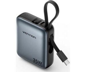 Powerbank 10000mAh Vention FHEH0/ 35W/ Gris/ Incluye Cable USB Tipo-C