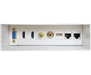 Caja Conexiones Aisens Vga+2xhdmi+jack3.5+rca+1xusb+2xrj45 Cat.6a Stp Blanco