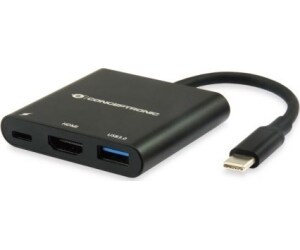Adaptador conceptronic usb tipo c a hdmi - usb 3.0 - usb tipo c