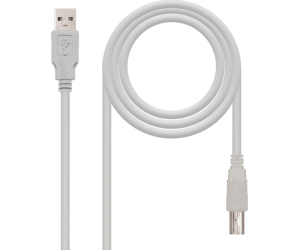Cable USB 2.0 Impresora Nanocable 10.01.0104/ USB Tipo-B Macho - USB Macho/ 3m/ Beige