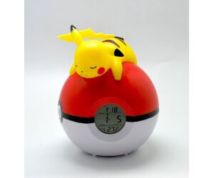 Lampara led despertador reloj teknofun madcow entertainment pokemon pikachu durmiendo en pokeball