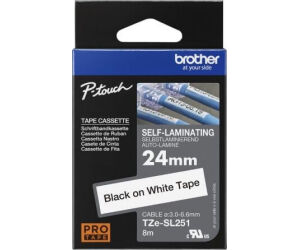 Cinta Laminada Original Rotuladora Brother TZe-SL251/ Blanca