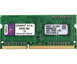 Kingston Technology ValueRAM 4GB DDR3-1600 mÃ³dulo de memoria 1600 MHz