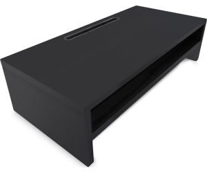 Soporte elevador mesa monitor portatil phoenix madera 2 alturas organizador de cables color negro